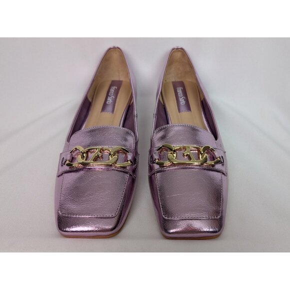 Franco Sarto 8M Shoes Light Pink Purple Metallic Tiari Slip-On Loafers Flats - Picture 4 of 11